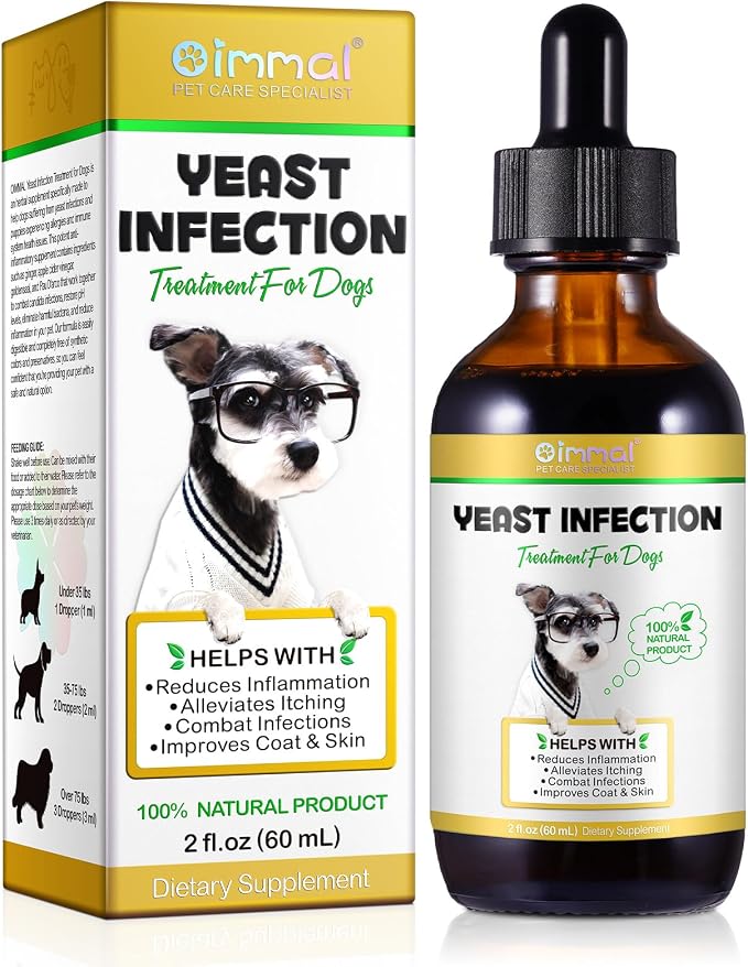 ALIVO Yeast Infection Treatment for Dogs, Natural Yeast Infection Treatment Supports Dog Itch Relief, Dog Ear Infection, Dog Allergy Relief, Pet Supplies Dog Herbal Supplement, Bacon Flavor - 2 oz