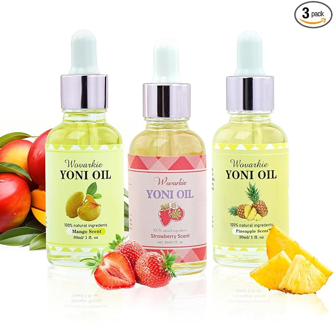 Wovarkie 3 Packs Yoni Oil for Women, 100% Natural Feminine Oil Intimate Deodorant for Women, Eliminates Odor and Ph Balanced, Feminine Serum Made with Pure Natural Essential Oils (1 fl oz/30 ml)