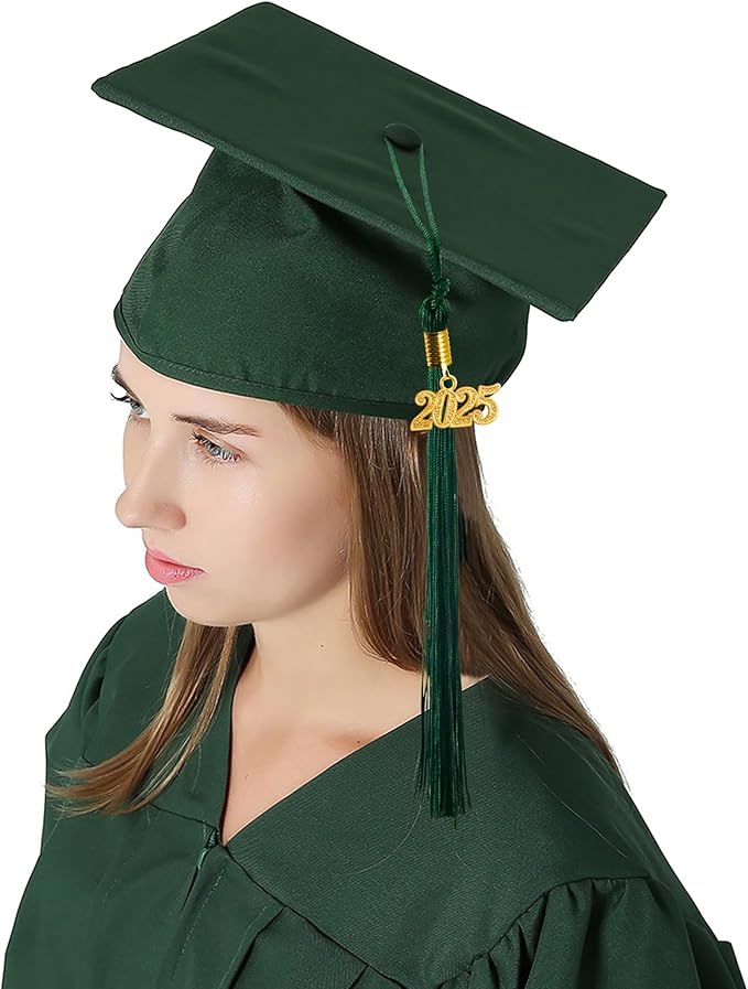 GraduationMall Matte Graduation Gown Cap Tassel Set 2025 for High School and Bachelor