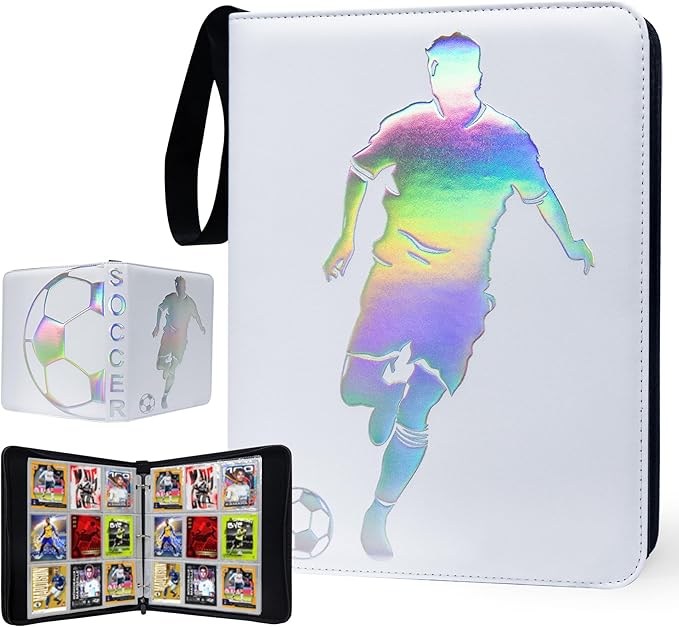 900 Pockets Soccer Card Binder, Portable Waterproof Storage Card Album with Removable Sleeves for Sports Soccer Cards 2025 2026 Collectors