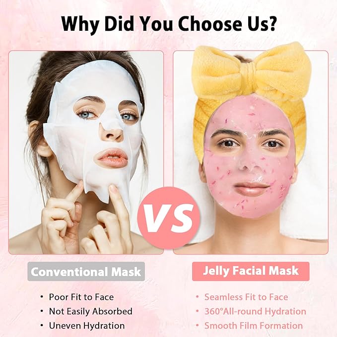 Jelly Masks Set for Facials Professional Spa,10 Pack Jelly Mask Powder with Mixing Bowl Set, Peel Off Hydrojelly Mask for Hydrating, Nourishing & Soothing, Gifts for Women