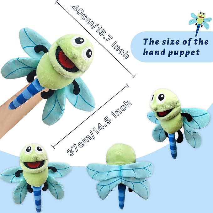 Hand Puppet Realistic Plush Puppet 13",Insect Animal Puppets for Kids Insect Stuffed Animal Hand Puppet with Moveable Mouth,Soft Stuffed Insect Puppet Story Toy Puppets Role Play Show Game