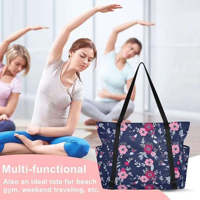 MCHIVER Yoga Bag for Women Men Large Yoga Mat Bag with Adjustable Strap Workout Bags Totes for Pilates Yoga Travel