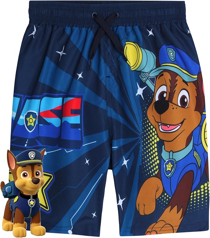 Nickelodeon Boys Swim Trunks - Paw Patrol TMNT Quick Dry Graphic Boys Swim Shorts for Toddler and Little Boy