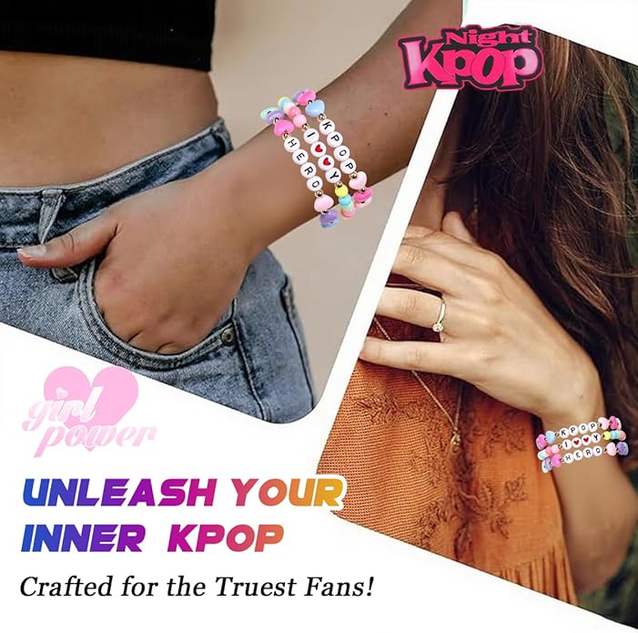 AICase for Kpop Bracelets Merch Gifts Toys Stuff Inspired Bracelets Friendship K_Pop Outfit Cosplay Costume Merchandise Jewelry Gifts for Fans Women Birthday Christmas Stocking