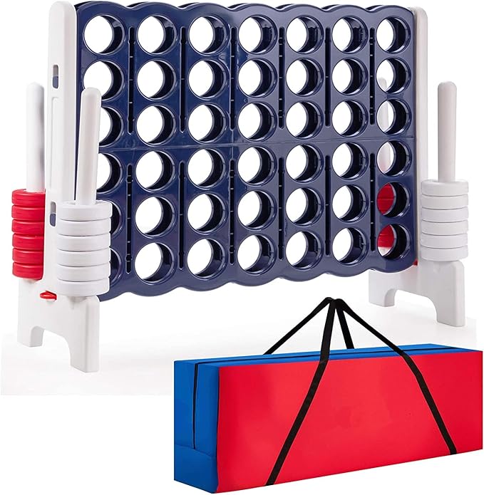 Costzon Giant 4-in-A-Row, Jumbo 4-to-Score Giant Games for Kids & Adults, Indoor Outdoor Party Family Connect Plastic Game, 4 Feet Wide by 3.5 Feet Tall with Carrying Bag