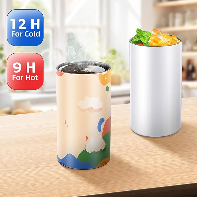 Sublimation Sippy Cup Blank, 4 Pack 12oz Kids Sublimation Tumblers with Straws, Insulated Straight Tumbler with Handle and Spill-proof Lid Toddler Sippy Water Bottle