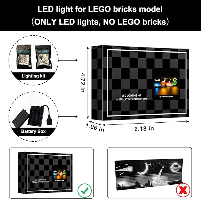 Vaodest LED Light for Lego 21340 Tales of The Space Age Set,Design and Configuration Compatible with Model 21340(LED Light Only, Not Building Block Kit)