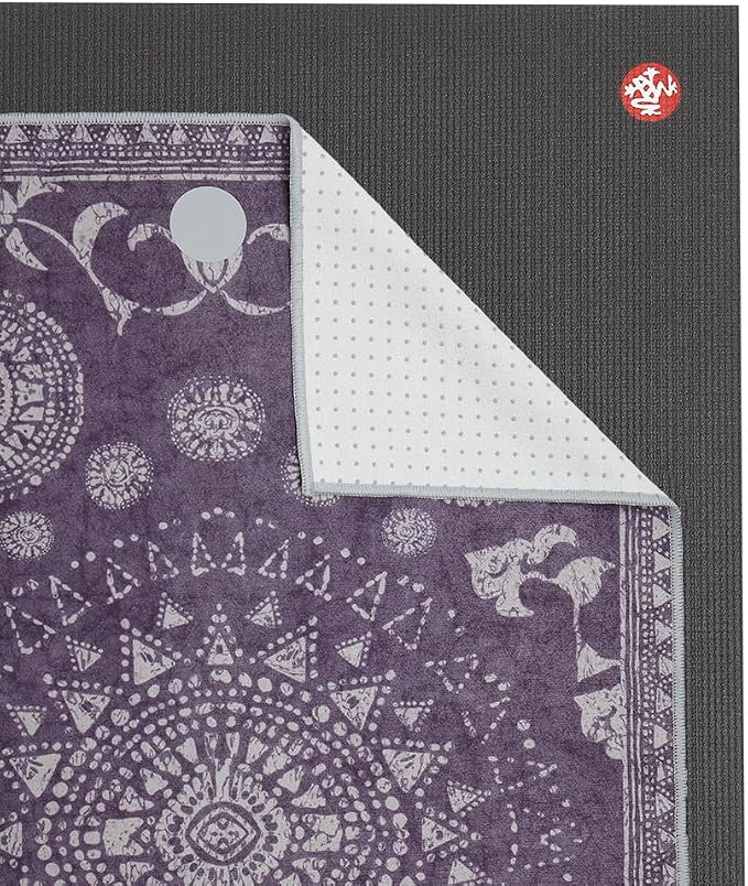Manduka Yogitoes Hot Yoga Mat Towel - 71" | Moisture Activated Grip | Patented Silicone Nubs | Highly Absorbent, Durable & Easy Care | Made from Recycled Materials | 71 x 24 Inches | Geija Purple
