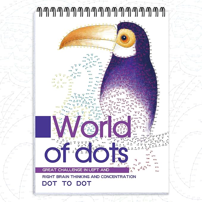 Dot-to-Dot Books for Adults: 30 Easy Dot to Dot Patterns for Stress Relief - Flow Art Dot Book, Spiral Bound, Single-Sided Print, Dots Art Gift for Women