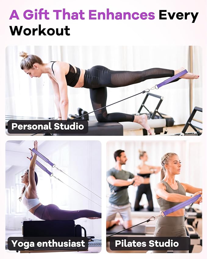 Wonderful Day 2PCS Pilates Straps for Reformer, Comfortable Enhanced Thickness, Fitness Pilates Double Loop Exercise Straps for Home Gym Workout
