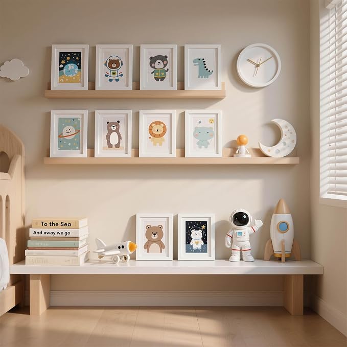 HappyHapi 5x7 Picture Frames Set of 10, Wall or Tabletop Display, White | White Picture Frames Display Photos 4x6 with Mat or 5x7 Without, Gallery Wall Frame Set, Modern Classic Home Decor