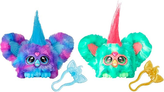 Furby Furblets 2-Pack, Mini Friends Luv-Lee & Mello-Nee, 45+ Sounds Each, Music & Furbish Phrases, Electronic Plush Toys, Red/Green & Purple/Blue, Back to School Gifts, Ages 6+ (Amazon Exclusive)