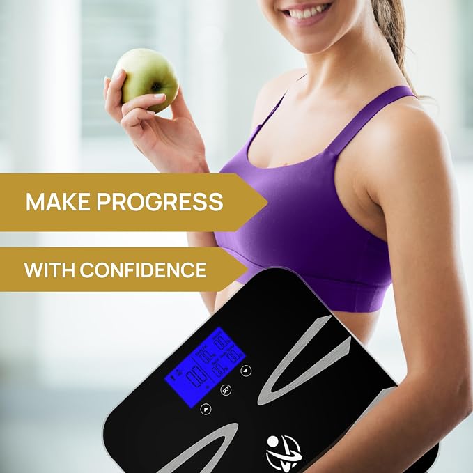 INEVIFIT Body-Analyzer Scale, Highly Accurate Digital Bathroom Body Composition Analyzer, Measures Weight, Body Fat, Water, Muscle, BMI, Visceral Levels & Bone Mass for 10 Users. Includes Batteries