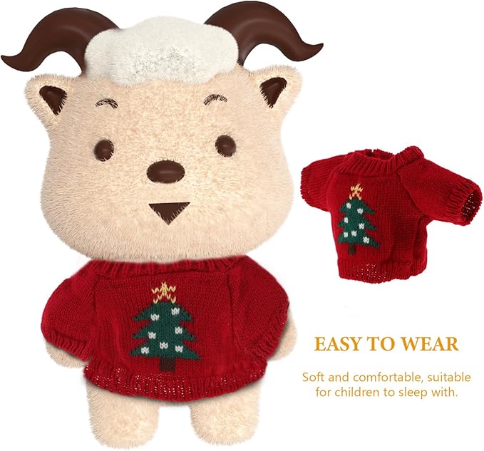 TOYANDONA Bear Sweater & Doll Clothes - Fits 12-16 Inches, Includes Cute Clothes, Glasses & Kawaii Plush Doll Outfits