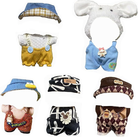 Clothes Set for 17cm Doll, 5 Pack Clothes & Outfit Pack for 17cm Dolls, Dolls Accessories for Collectors, No Doll Included (Set 3)