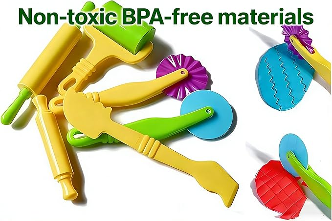6-Piece Kids’ Dough Tool Set – Colorful, Child-Safe Modeling Clay Accessories for Small Hands