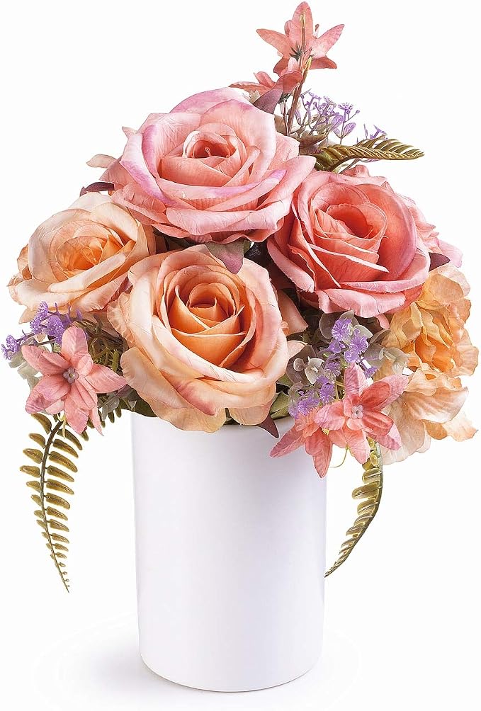 WGV Ceramic Cylinder Vase Bulk Width 4" Height 6" Elegant Unique Modern Matte Floral Container Planter Pot Centerpiece for Event Party Wedding Office Home Decor, Smooth White 12 Pieces