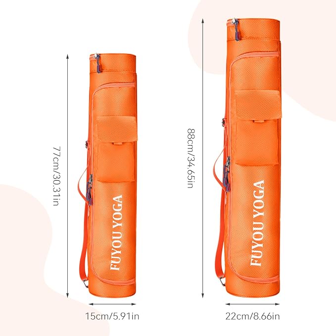Upgrade Yoga Mat Bag, Waterproof Yoga Gym Bag Tote Bag with Adjustable Strap, Multi-Pockets Yoga Mat Carrier for Gym, Fitness