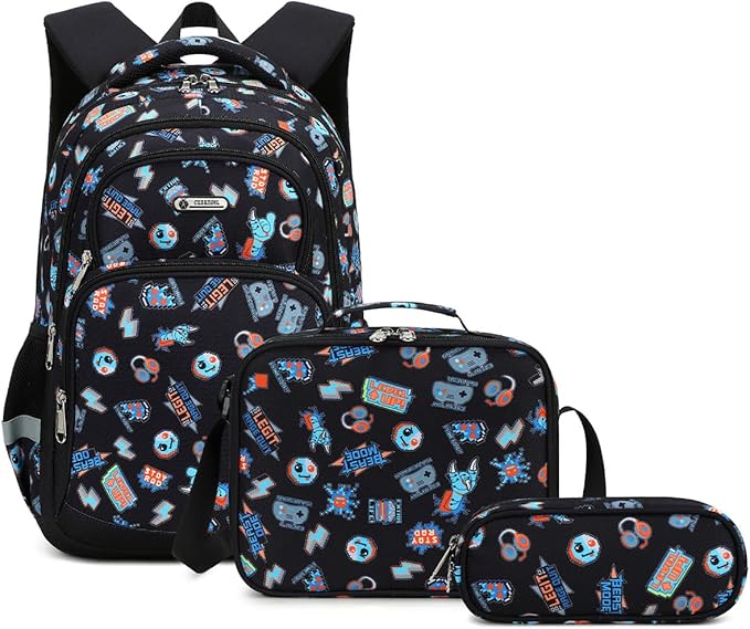 Cusangel Kids school Backpack with lunch bag for Girls,Elementary 6-10years Bookbag nylon large capacity backpack,Daypack