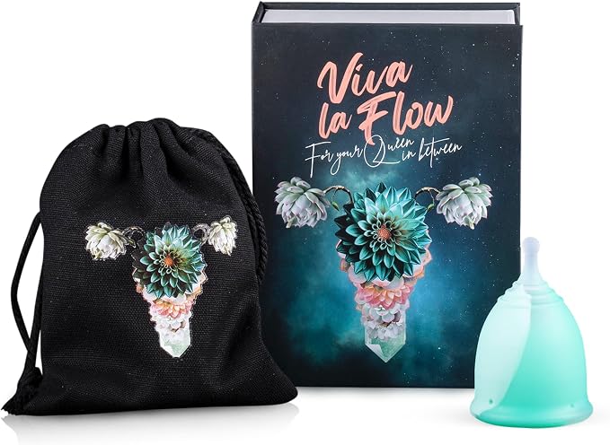 Reusable Menstrual Cup -100% Medical Grade Silicone - No Metals or Toxins - Soft & Comfortable Period Care - Leak Free - 10 Hours of Protection -Size B-Minted