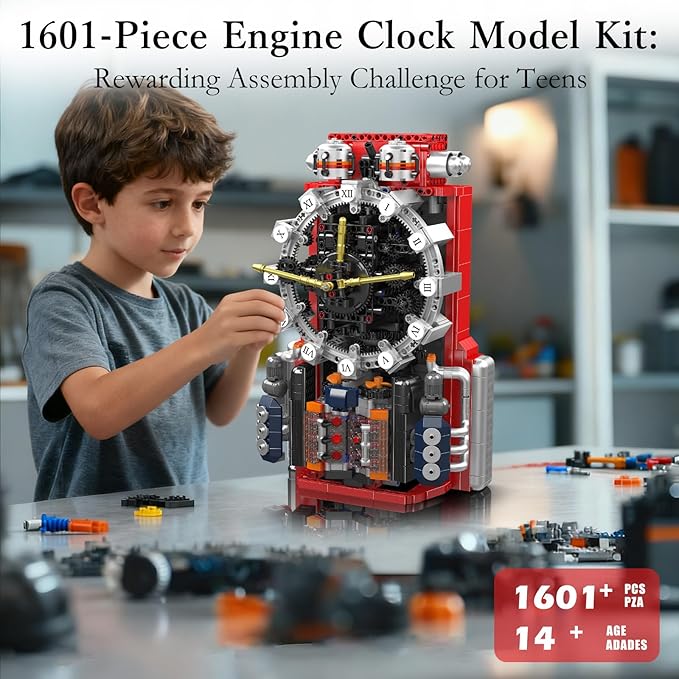 Sosuy Boxer Flat‑6 Engine Model for Adults – Dual Opposed Pistons (Clock)