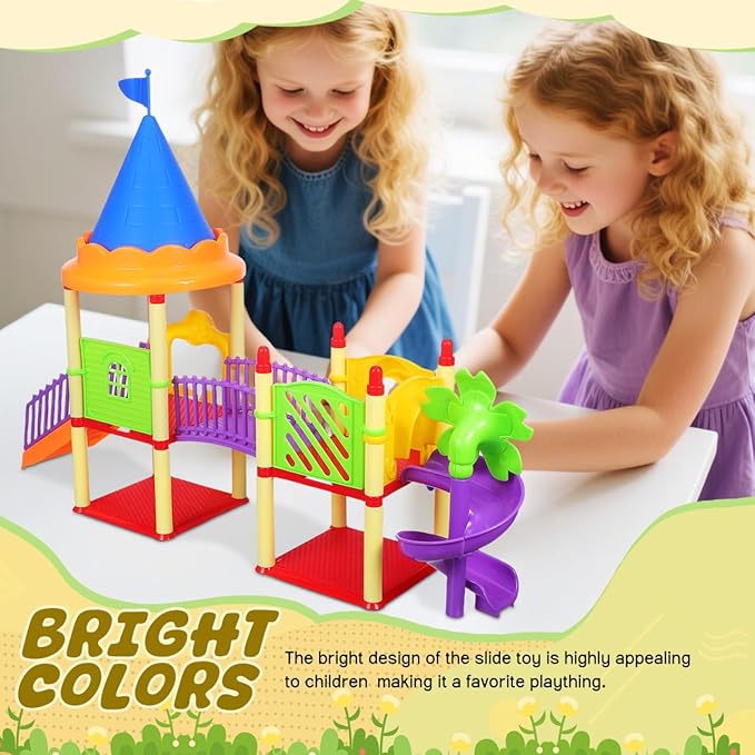 Toyvian Miniature Playground Models Kids Mini Slide Toy Model Plastic Playground Equipment STEM Toys for Kids Mini Playground Doll House Decor