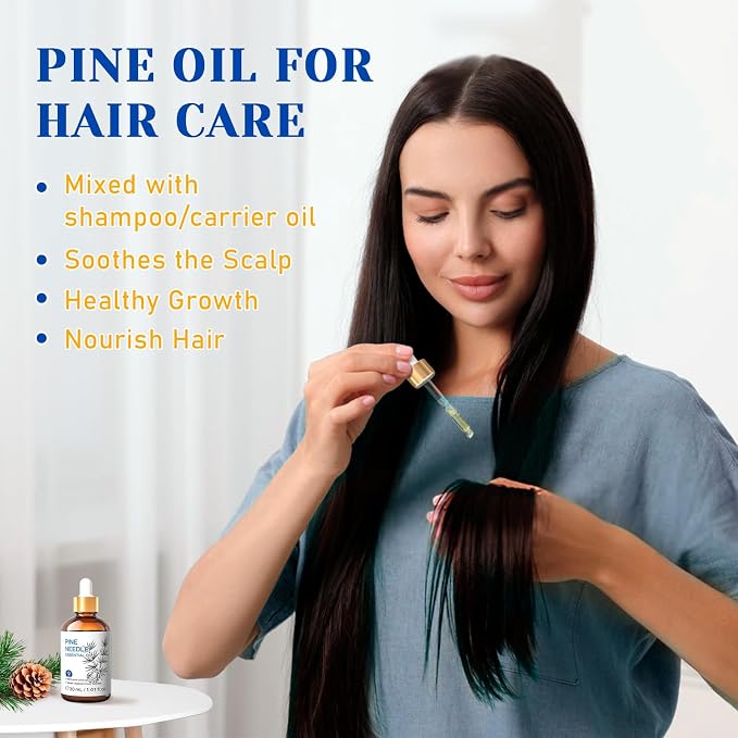 HIQILI Pine Needle Essential Oil, Strong Fresh Woody Fragrance for Better Breath Used with Aromatherapy Diffuser, Soap Candle Making Scent, DIY Perfume, Beard Shave and Cleaning Spray - 30ml | Creating a Fresh, Woody Scent for DIY Soap, Candle Making, ...