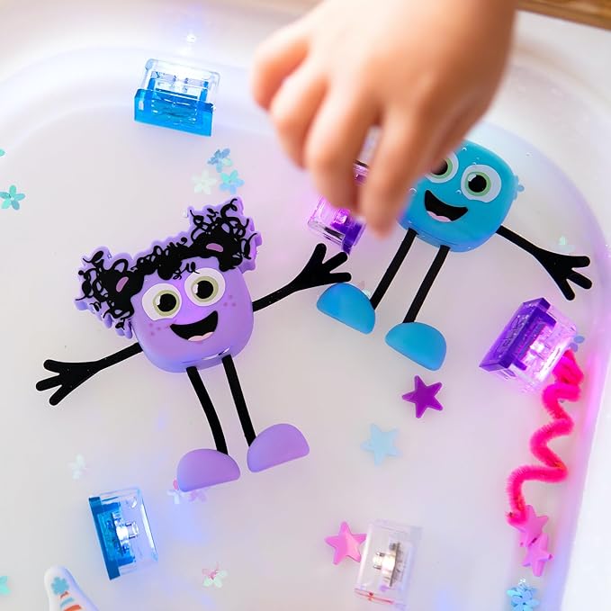 Glo Pals Water-Activated Bath Toy with 6 Reusable Light-Up Cubes for Sensory Play (Blair)
