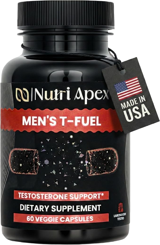 Testosterone Supplement for Men – Natural Herbal Blend with Fenugreek, Tribulus, Panax Ginseng & DHEA – Supports Energy, Stamina & Healthy T-Levels – 60 Veggie Capsules, Made in USA