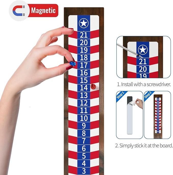 1 PC Cornhole Scoreboards, Magnetic Decal with Score Keepers for Corn Hole Boards, Scoreboard for Cornhole Game Easy to Install Keep Track of The Score
