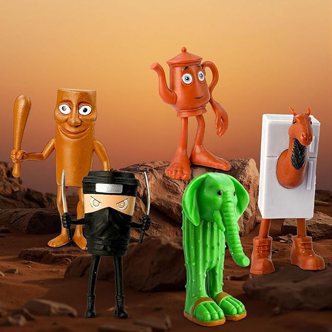 8Pcs Italian Brainrot Action Figures,Tralalero Travala Toy Set Tralalero Travala,Tung Tung Tung Sahur, Brr Brr Patapim - Brainrot fidget Toys,Decorations Gifts for Office Room Figurine Decor (8PCS-H)