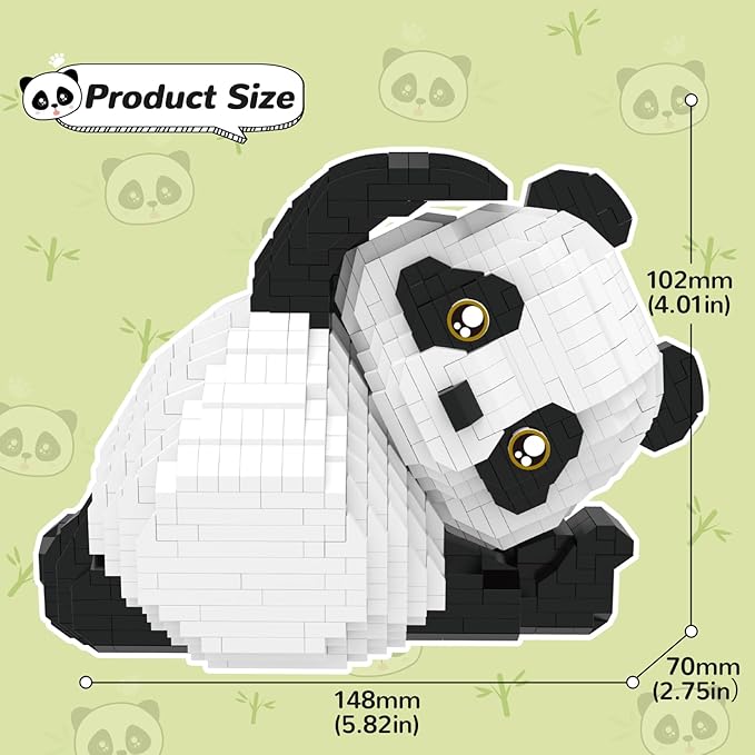 Panda Micro Mini Building Toy Bricks for Adults, 1192 PCS Mini Building Blocks Animals Sets for Goodie Bags, Party Favors for Boys Girls 12+ 14+, Christmas Birthday Gift for Kids, Carnival Prizes