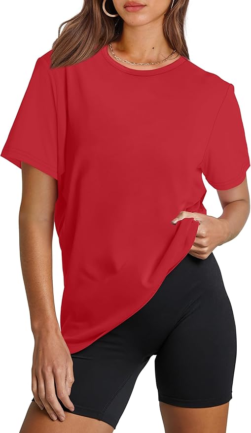 OFEEFAN Workout Tops for Women UPF 50+ Breathable Quick Dry Loose Fit T Shirt Outdoor Yoga Running Hiking Gym Tee Top