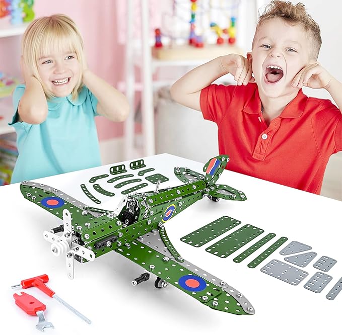 STEM Building Toys Model Airplane Kits for Boys 8-12,Airplane Model Scale 1:32 Metal Building Kit,Construction Set Model Planes for Kids 8-12,Best Airplane Gifts for Hurricane Fighter Fans
