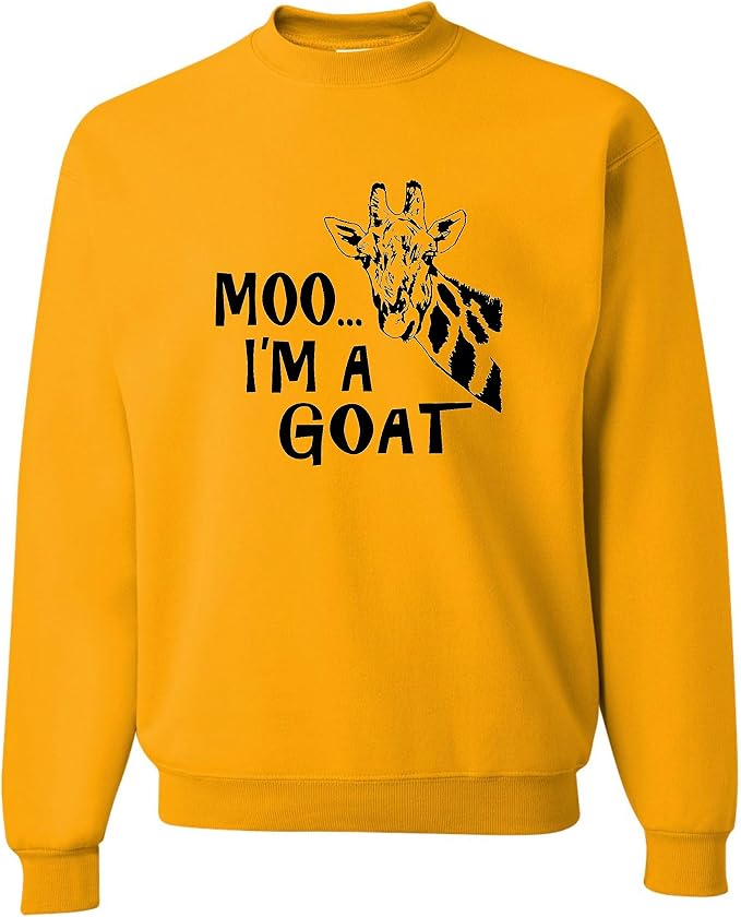 Go All Out Adult Moo I'm A Goat Funny Animal Sweatshirt Crewneck