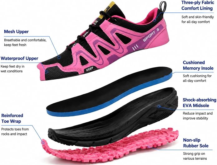 Women Hiking Shoes Casual Non-Slip Lightweight Comfortable Running Fashion Sneakers Walking Trekking Outdoor Shoes