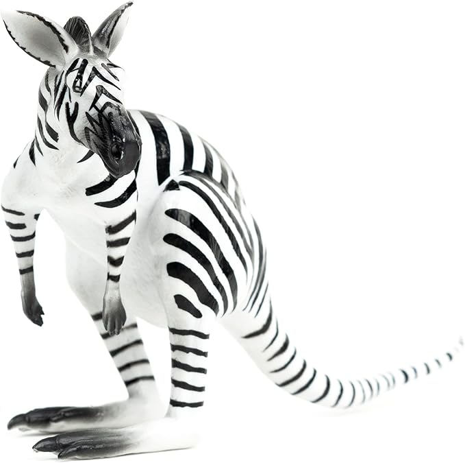 Randimals Zebra Style Kangaroo Figurine Toy 5”, Premium Hard Rubber Animal Action Figure Toy, Hybrid Friend Encourages Adventure & Imagination