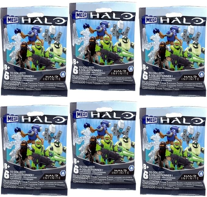 Mega Construx Halo Infinite Series 4 Mini Figures Blind Bags Complete Bundle of 6 Packs