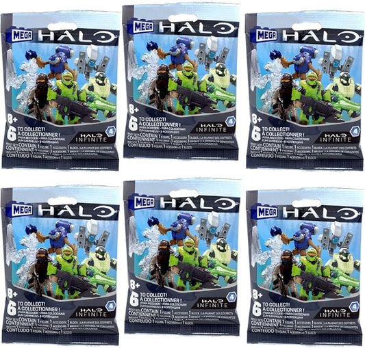Mega Construx Halo Infinite Series 4 Mini Figures Blind Bags Complete Bundle of 6 Packs