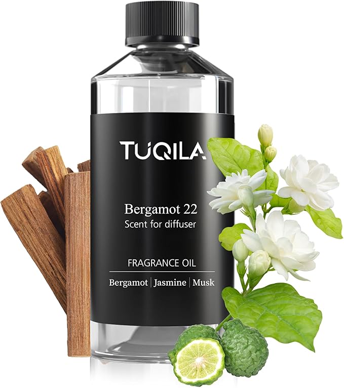 Bergamot 22 Essential Oil 500ML, Long Lasting Scent Oils for Cold Air Diffusers, Luxury Aroma for Home Spa Office, Notes of Bergamot, Lemon, Magnolia, Jasmine, Musk Premium Fragrance Oils