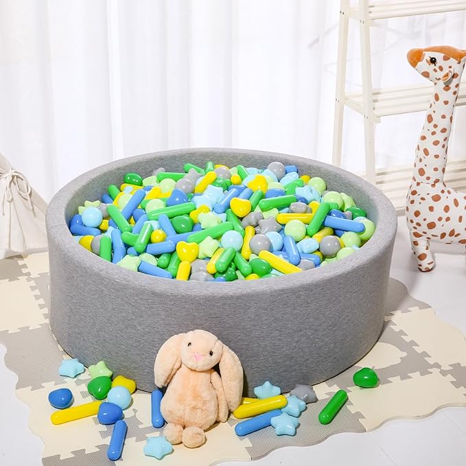 STARBOLO Ball Pit Balls for Toddlers - Macaron 100 Ball Pit Balls Crush Proof Plastic Toy Balls for Toddlers Ball Pits, Ball Pit Play Tent, Baby Pool Water Toys(Mixed Green)