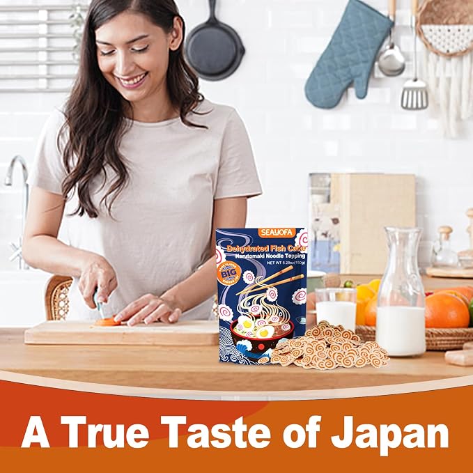5.3oz Big Dehydrated Narutomaki Fish Cake for Ramen Topping – Double-Sized Japanese Fishcake Swirl Slices for Instant Noodles, Bento, Soup, Anime Lunches