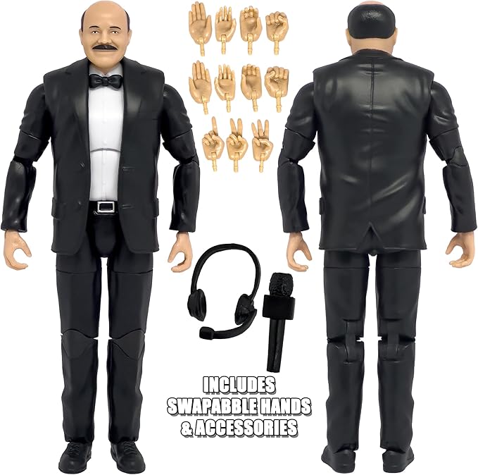 Ultimate Classic Announcer Commentator with Deluxe Articulation for Wrestling Action Figures