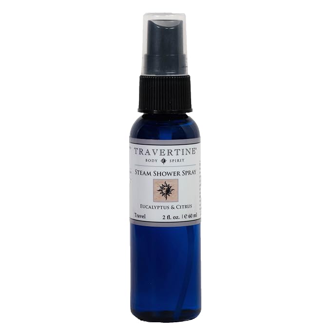 Travertine Spa Steam Shower Spray, Eucalyptus and Citrus, 2 oz.