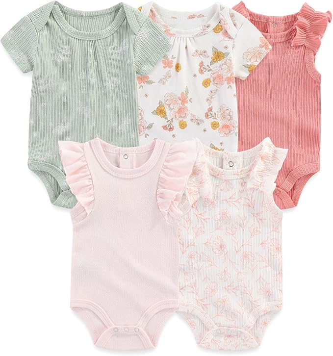 JELYLOVE Unisex Baby Boy Girl Bodysuits Sets 20 Pack Cotton Casual New Born Clothes Comfort Infant Outfit Essentials