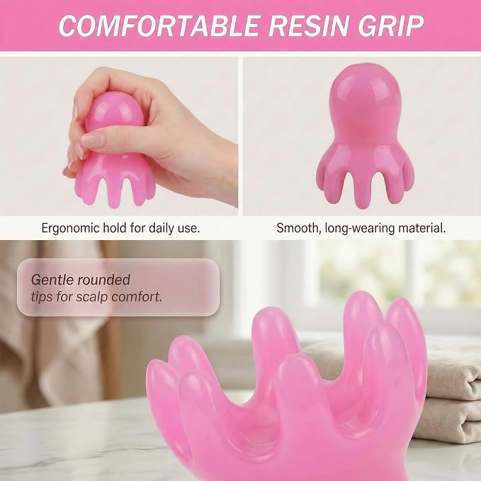 NIIIYTYB 2Pcs Head Massage Tools Scalp Massager and Scraper for Deep Relaxation Acupressure Massager Japanese Spa Hair Care Tool for Home Office Travel Rose Pink