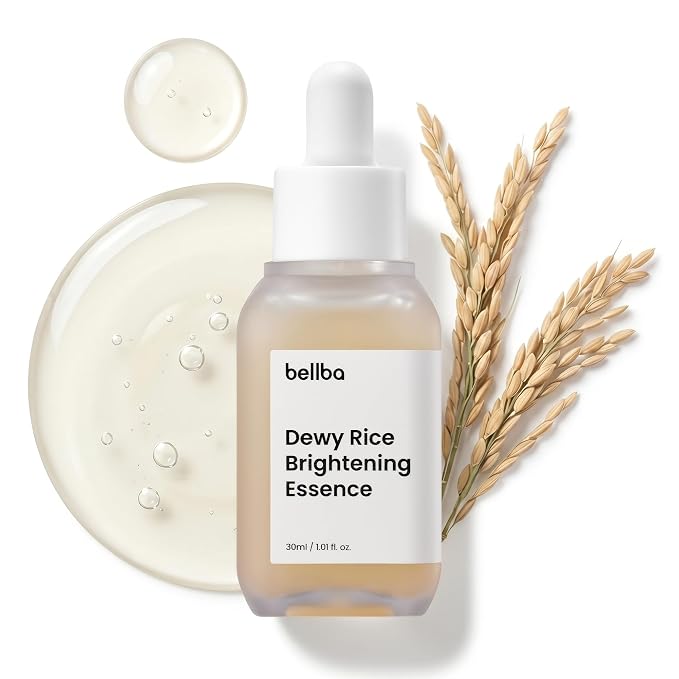 Dewy Rice Glow Serum Korean Serum for Face - K-beauty Skincare Rice Brightening Essence - Get Even Tone and Glass Skin - Hydrating, Lightweight, Non-Comedogenic (1 fl.oz)