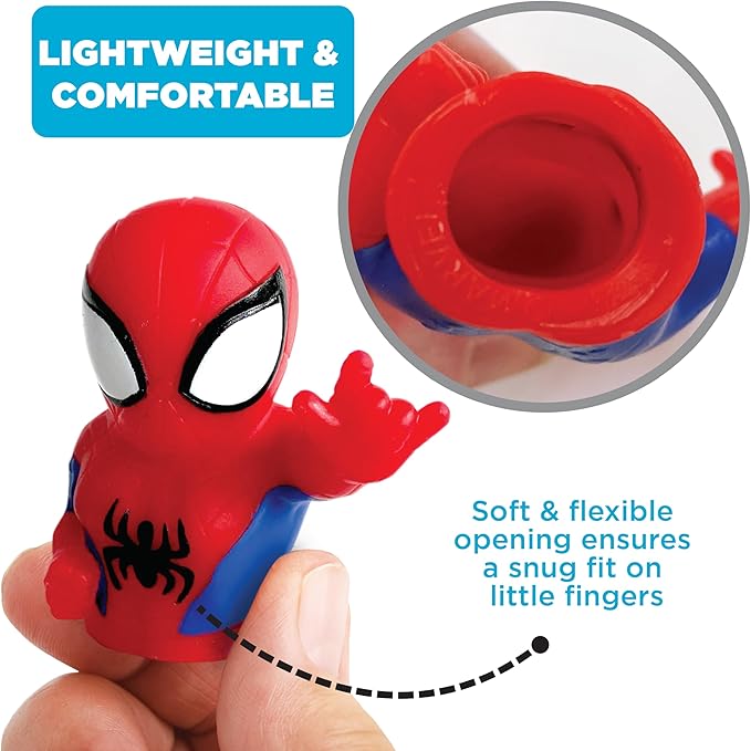 Ginsey Spidey and His Amazing Friends 5 Piece Finger Puppet Set - Bath Toys, Party Favors, 1.0 Count, 0.145 pounds