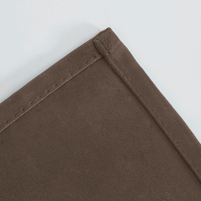 LEMOMO Chocolate Brown Blackout Curtains 34 x 63 Inch Length/Set of 2 Curtain Panels/Thermal Insulated Room Darkening Blackout Curtains for Bedroom